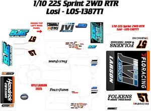 TEAM LOSI 22S 1X10 SPRINT LOS-1387T1 KYLE LARSON 2025 ORANGE DECAL WRAP KIT - Picture 1 of 2