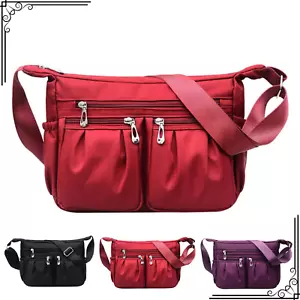 Shopping Shoulder Bag Plain Solid Red Crossbody Women Casual Outdoor Handbag - Picture 1 of 20