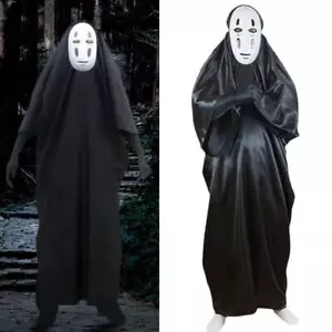Kaonashi Spirited Away No Face Man Cosplay Costume Fancy Dress Halloween Set - Picture 1 of 15