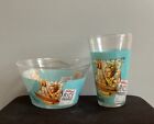 Vintage Glass Breakfast Bowl & Glass Set Kelloggs Rice Crispies Collectable
