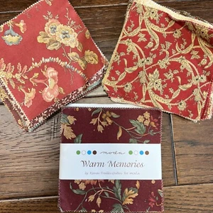 Rare MODA Warm Memories By Kansas Troubles Quilters Charm Pack and 5” Squares - Picture 1 of 24