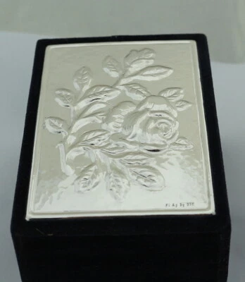 Porta matite portapenne blu per scrivania con lastra argento soggetto rosa - Immagine 1 di 2