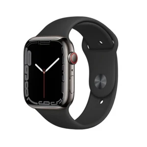 Apple Watch Series 7 Acciaio 45mm Cellularee Grigio - Cinturino Nero - Foto 1 di 4
