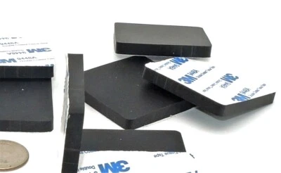 ALLTRADE SUPPLY INC 2" Square x 1/4" Thick Silicone XL Rubber Pads Rubber Feet Bumpers 3M Backing