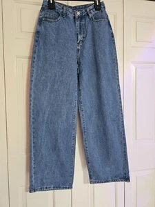 Women High Waist Baggy Jeans Medium Wash Size M NEW - Picture 1 of 2