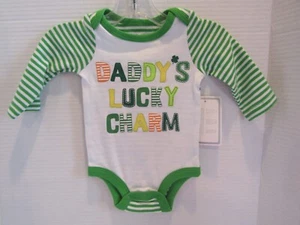 KOALA KIDS Daddy's Lucky Dije Talla 0-3 M Mangas Largas - Verde Rayas Una Pieza - Imagen 1 de 5