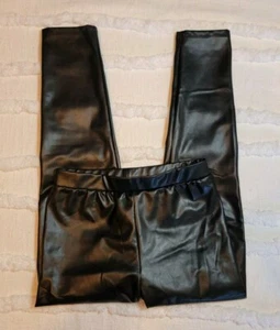 GAP Girl's Size Large 10 Faux Leather Leggings Skinny Leg Black Stretch NWT A - Picture 1 of 7