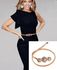 Vintage Waistband Metal Waist Chain Vogue Belt Wide Gold Coins Tassel Band Women