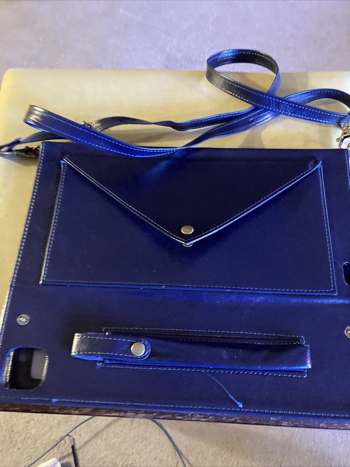 Envelope Wallet Strap Leather Case Cover For Samsung Tab S7/S7 Plus (Blue Color) - Image 1 of 4