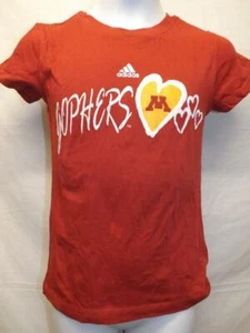 New-Minor-Flaw Minnesota Golden Gophers Youth Girls Size S-M Adidas Shirt - Picture 1 of 7