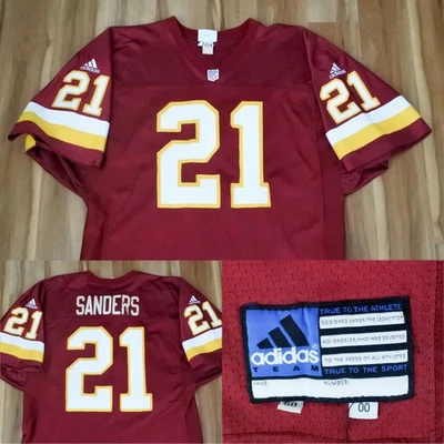 Camiseta deportiva Deion Sanders Washington Redskins Adidas 2000 edición del equipo corte profesional para hombre talla 50 Foto 1 de 4