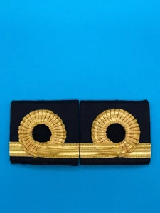 Pair: Royal Navy Sub Lieutenant SLt Rank Slides - Gold Wire - Picture 1 of 1