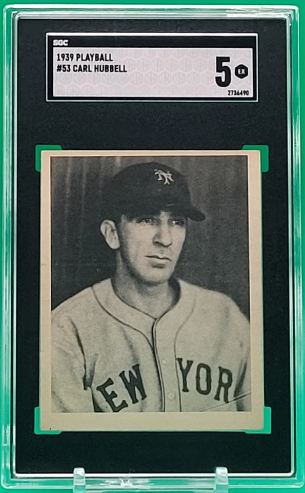🔥1939 Play Ball #53⚡️ CARL HUBBELL ✨️SGC 5 EX ⚾️HOF⚾️ New York Giants🏟 Foto 1 de 3