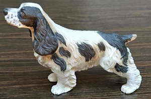 7" Springer Cocker Spaniel Ceramic Dog Black and White Collectible Figurine - Picture 1 of 9