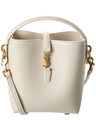 Mini bolso cubo de cuero para mujer Saint Laurent Le 37 beige Foto 1 de 4