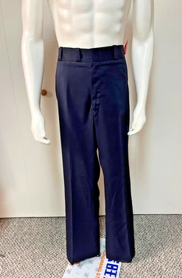 Vintage !960s/1970s Heavy Rayon Blend Blue/Black Wash and Wear Dress Pants 38x32 - Image 1 of 4