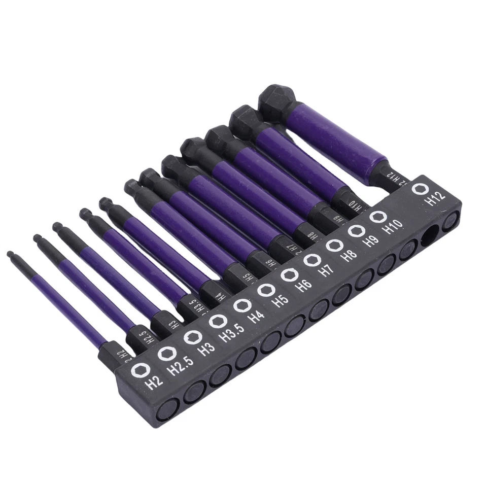 Ball End Hex Bit Set Ball End Hex Drill Bits 12 Pcs 1/4 Inch Hex Shank For - Image 1 of 4