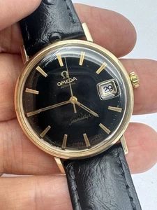 RARE 1960's Omega AUTOMATIC Seamaster ORIGINAL BLACK DIAL 14K Gold Filled RUNS - Picture 1 of 14