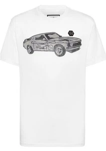 PHILIPP PLEIN JERSEY T-SHIRT ROUND NECK SS STRASS CARS RACING / L / NEU - Bild 1 von 5