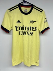 ARSENAL / ADIDAS - Fly Emirates Visit Rwanda Slim Jersey Soccer Shirt Yellow XS - Picture 1 of 10