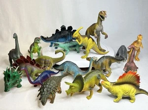 18 Dinosaurier Figuren Spielzeug PVC & Hartplastik & Hohl Mix sortiert 97-02 - Bild 1 von 21