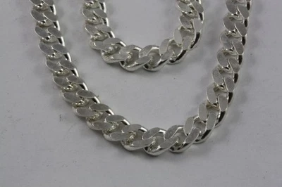 Collana In Argento 925 A Maglia Larghezza 6,5 Mm Lunghezza 46 Cm / 608 - Immagine 1 di 4