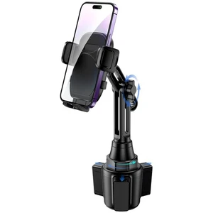 Universal Cup Phone Mount for Car - Adjustable Neck Fits iPhone/Samsung - Picture 1 of 7