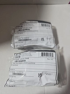 2 X CISCO 12V 1A Power Supply for Cisco ATA191 192 VoIP Adapter OEM - Image 1 of 2