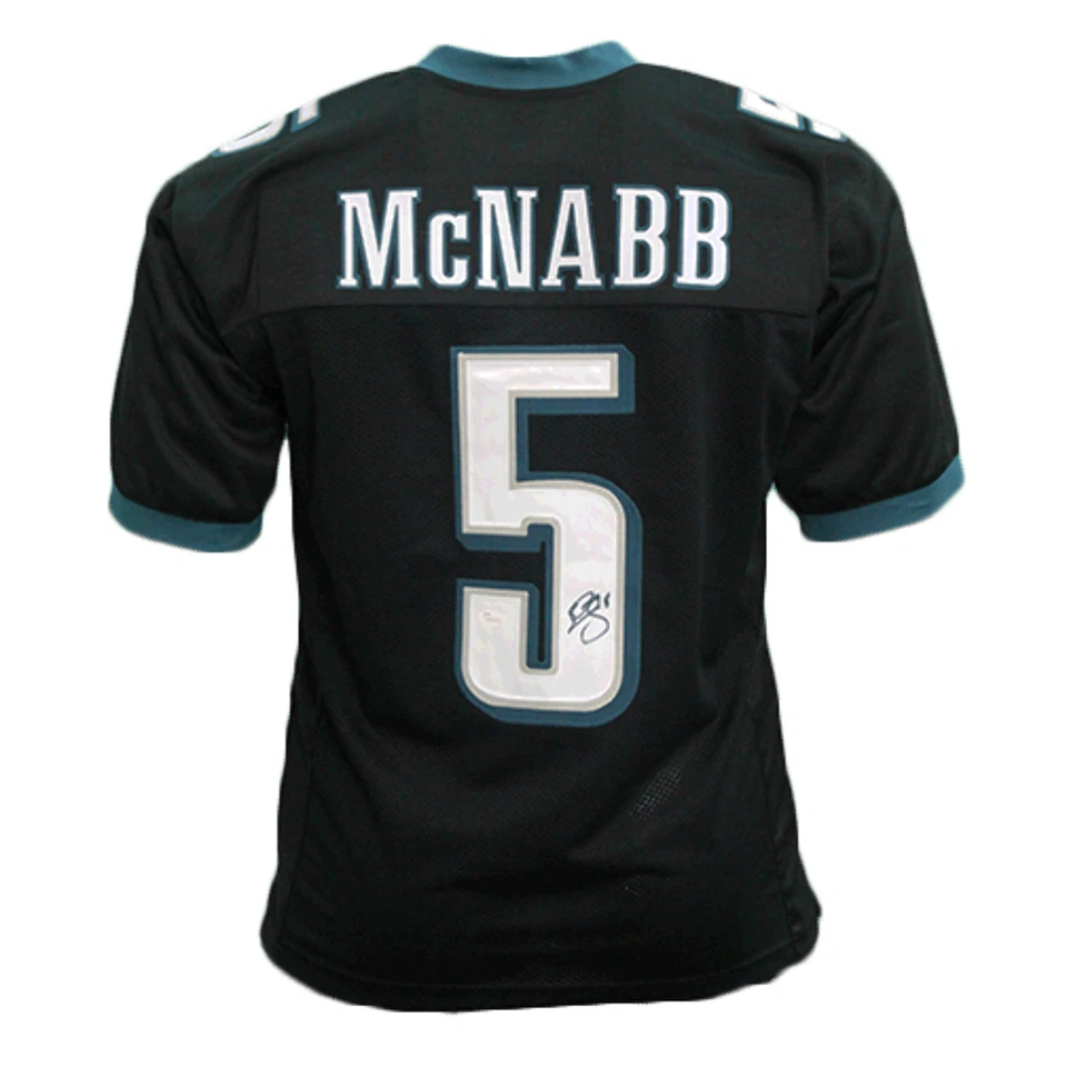 Camiseta de fútbol negra autografiada por Donovan McNabb estilo profesional (Beckett) Foto 1 de 4