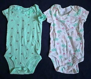 SET OF 2 JUST ONE YOU MADE BY CARTER'S BABY GIRL ONE PIECES SIZE 6M - Picture 1 of 1