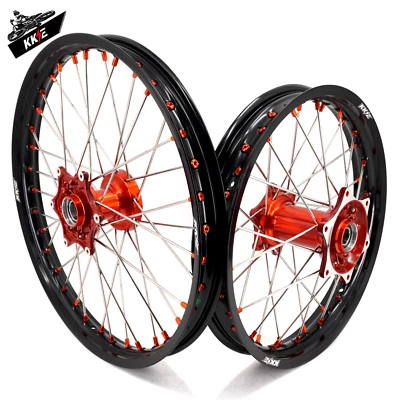 KKE 21" 18" Cast Orange Wheels Fit KTM 250 350 450 500 EXC SX-F XC XCW 2003-2024 - Image 1 of 4