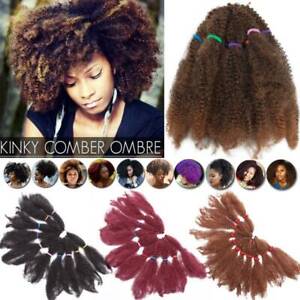 NEW Kinky Marley Curly Afro Braid Hair Extensions 40g Real THICK Ombre Crochet