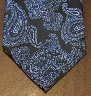 Corbata de cuello Platinum Designs negra azul hecha a mano de poliéster para hombre hecha en China Foto 1 de 4