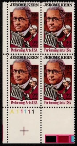 Scott 2110 Plate Block 22 cent Composer Jerome Kern  MNH L1 - Picture 1 of 2