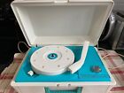 GE vintage turquise portable record player