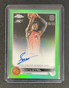 2022-23 Topps Chrome Overtime Elite Somto Cyril Rookie Auto Green Refractor /75 - Picture 1 of 3