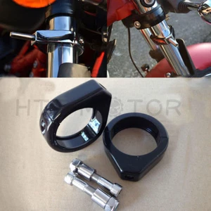41mm Fork Turn Signal Indicator Light Relocation Bracket Clamps Mount for Harley - Foto 1 di 6