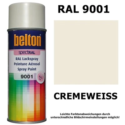 Belton Lackspray CREME WEISS Sprühfarbe RAL 9001 Glänzend Sprühlack Spray 400ml