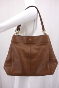Coach Purse j1781-f23511  NEW Solid Brown Leather Hobo With Strap MSRP $495 - Picture 1 of 7