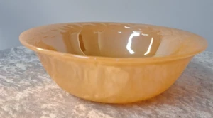 Fire King Peach Luster Laurel Leaf Large Vintage Serving Bowl Markings Clear - Picture 1 of 9