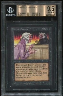 Demonic Attorney, Beta  BGS 9.5 Graded MTG magic   Near Mint NM - Mint  #3770 - Image 1 of 2