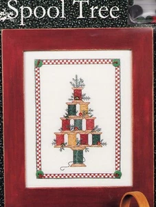 Cross Stitch Christmas Thread Spool Tree & Charms embroidery vintage Sue Hillis - Picture 1 of 3
