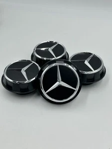 4pcs Mercedes Benz C63s E63s CLS63s AMG Black Chrome Center Caps Screw On 60mm - Picture 1 of 4
