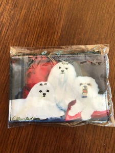Maltese Dog Coin Wallet Zippered Pouch NEW! - Picture 1 of 3