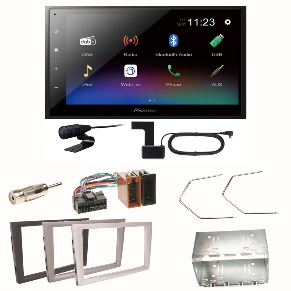 Pioneer DMH-A340DAB Digitalradio Einbauset für Opel Omega B Meriva A Agila Vivar - Bild 1 von 1