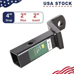 New 4" Drop 2" Rise Class 3 Trailer Hitch Ball Mount, Fits 2-Inch Receiver USA - Picture 1 of 9