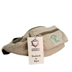 ECO FRIENDLY bum bag fanny pack fair trade hippy boho 100% Hemp festival travel - Picture 1 of 4