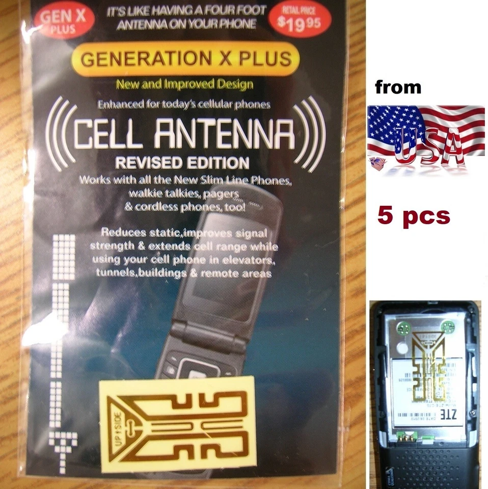 5X Cell antenna Booster generation X plus REVISED GOLD edit Xplus phone mobile   - Image 1 of 4