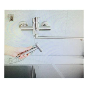 HomeLava Wasserhahn Küche Wandmontage Wandarmatur Spritzpistole 2 Strahlarten - Bild 1 von 11