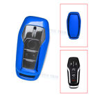 Metallic Blue Remote Key Fob Cover TPU Case For Ford Lincoln 5-Button keyless